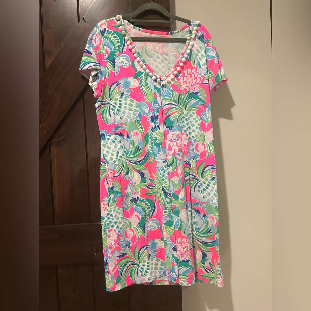 Vibrant Pink and Green Women's Dress